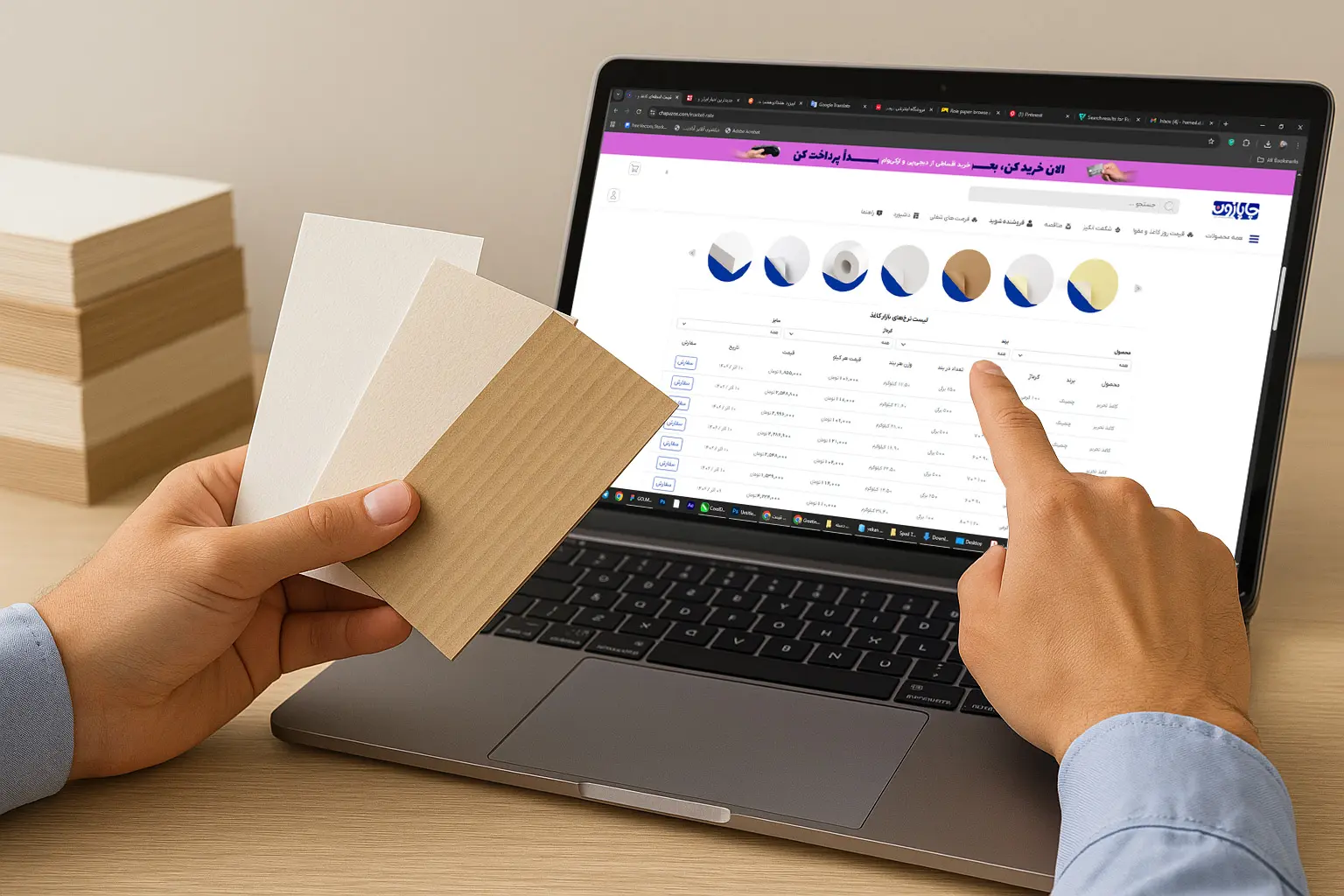 «چاپازون؛ بازار آنلاین شفاف کاغذ و مقوا»